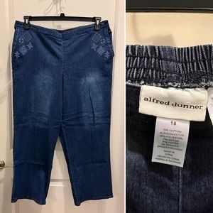 Alfred Dunner Embroidered Pull-on Women’s Jeans - Size 18